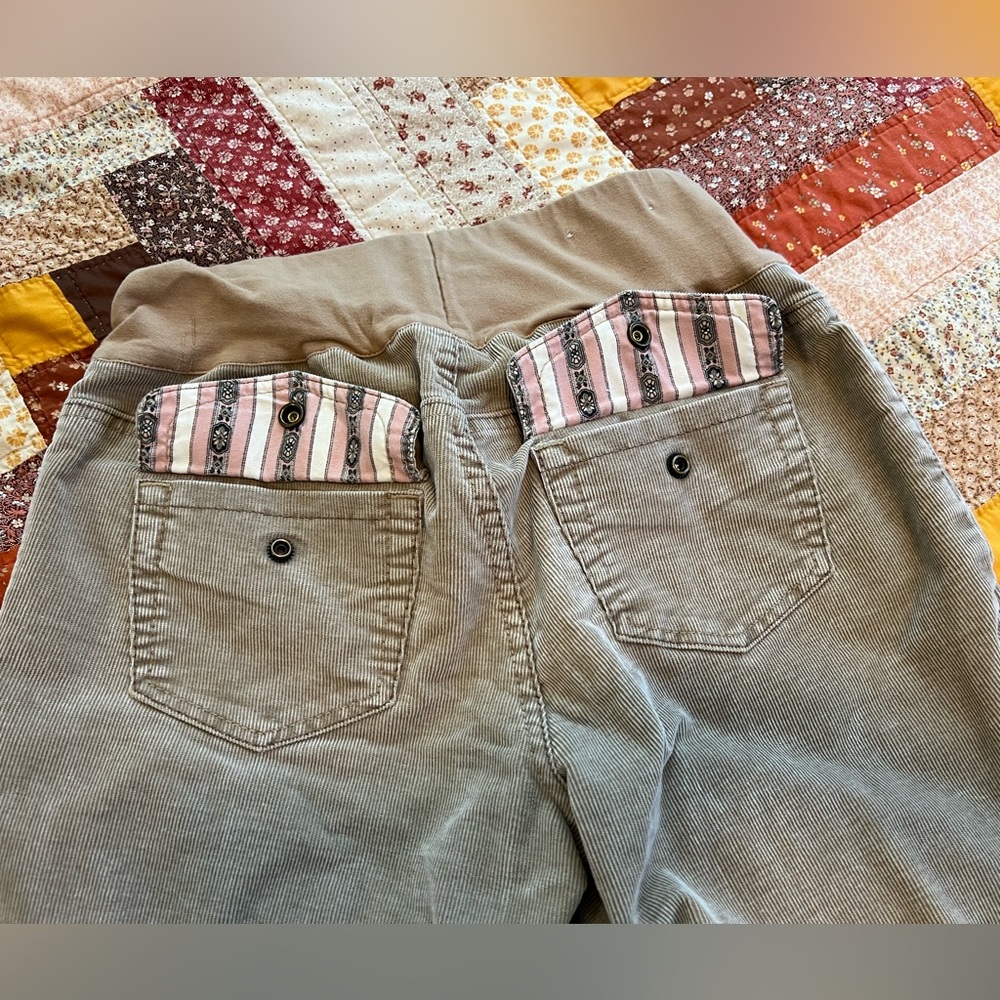 Long & Lean Maternity Corduroy Pants w/pockets